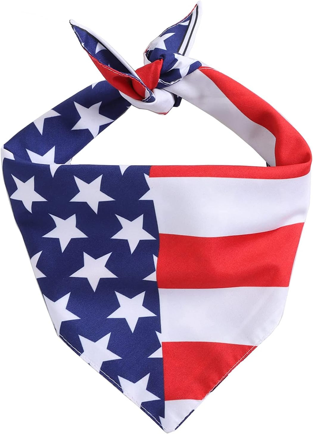 4Th of July Dog Bandana Independence Day Festival Patriotic Dog Bandana Adjustable Soft Pet Triangle Scarf with Painting US Flag Elements Patterns for Small Medium-Large Dogs Cats