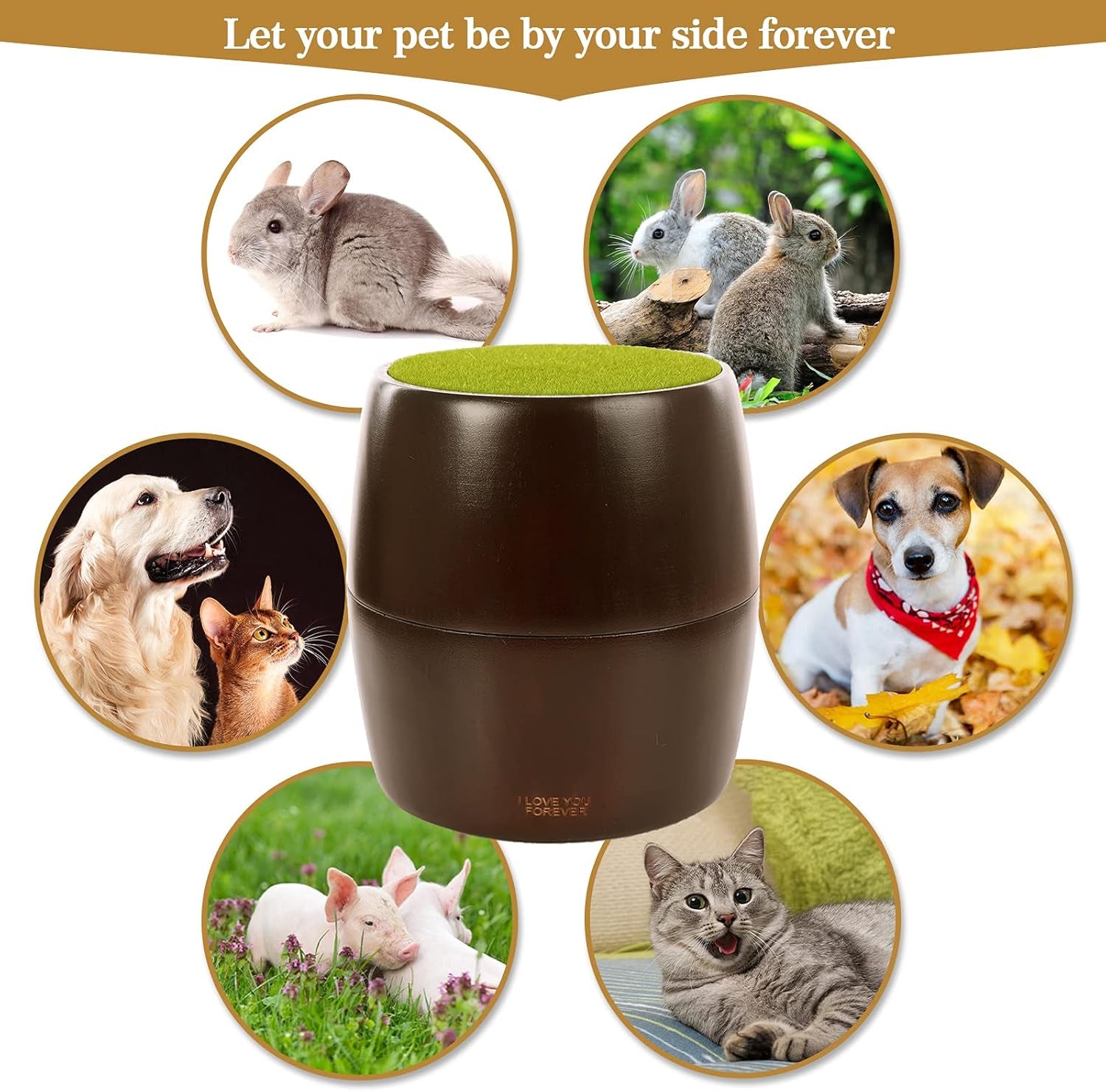 Round Natural Wood Pet Memorial Urn for Ashes,Dog Memorial Keepsake Box for Pet Lovers,Wooden Burial Urns Box for Small Medium Cats Dogs,Small Animal Funeral Cremation Urns,Funerary Caskets Supplies