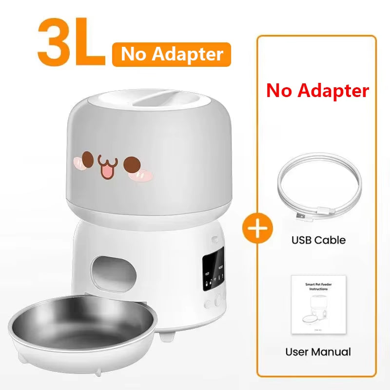 Automatic Cat Feeder 3L Smart Pet Food Dispenser Button Automatic Dog Feeder for Cats Pets Remote Control Feeding Supply