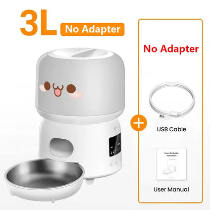 Automatic Cat Feeder 3L Smart Pet Food Dispenser Button Automatic Dog Feeder for Cats Pets Remote Control Feeding Supply