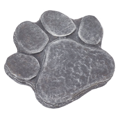 Dog Pawprint Memorial Stone DIY Lettering Dog Grave Marker Pet Monument for Outdoor Lawn Patio Rock Grey
