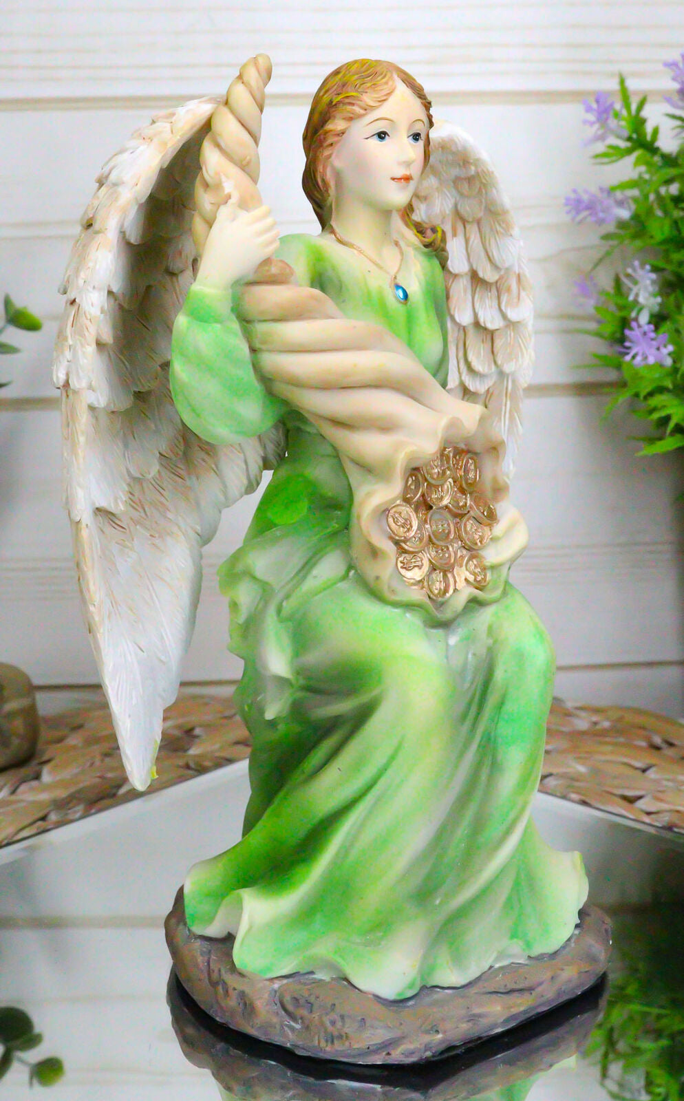 Ebros Sitting Roman Angel of Abundance Prosperity Statue Collectible