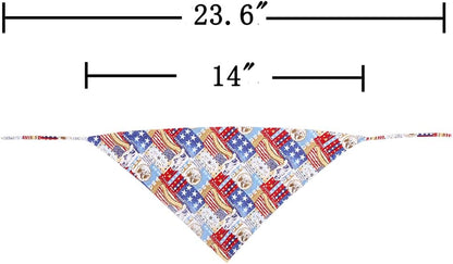 American Flag Dog Bandana USA Triangle Bibs Scarf Reversible Accessories for Dogs Pets Cat