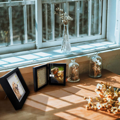 Pet Memorial Picture Frame - Solid Wood Dog Picture Frame and Dog Memorial Gifts - Pet Loss Gifts Dog Rememberance Frame Dog Frame Keepsake with Tomorrow Start without Me Poem (Black)