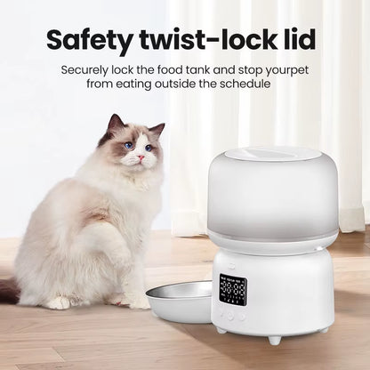 Automatic Cat Feeder 3L Smart Pet Food Dispenser Button Automatic Dog Feeder for Cats Pets Remote Control Feeding Supply