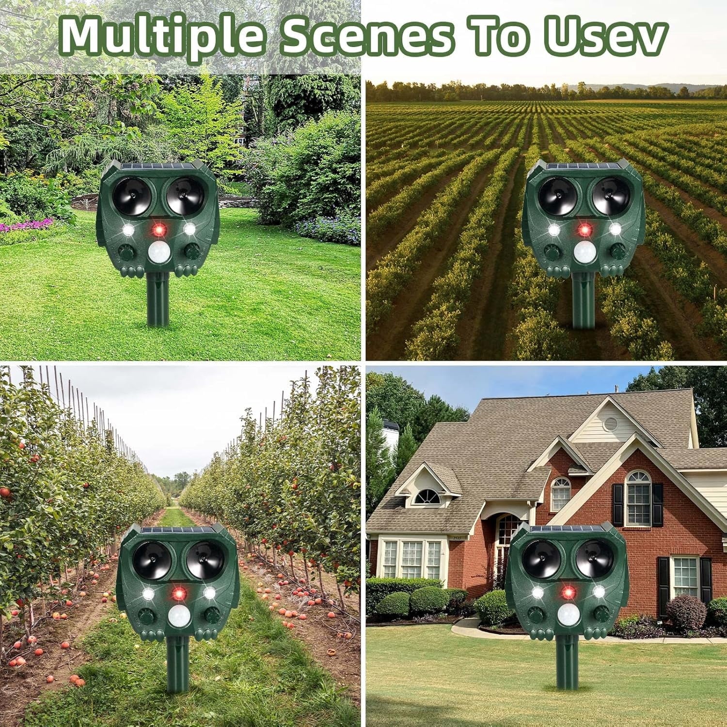 Solar Powered Ultrasonic Pet Repellent with 1 X Solar Animal Repeller