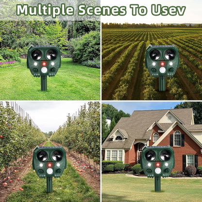 Solar Powered Ultrasonic Pet Repellent with 1 X Solar Animal Repeller