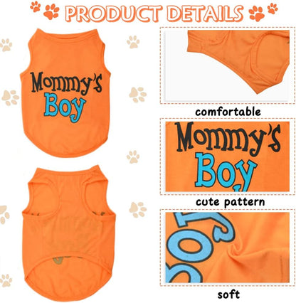 4 Pieces Thanksgiving Dog Clothes Pet Puppy Shirt Vest Cute Warm Clothing I Love Mommy'S Yorkie Chihuahua Outfit Cat Doggie Costumes (Medium/4.4-6.6 LB)
