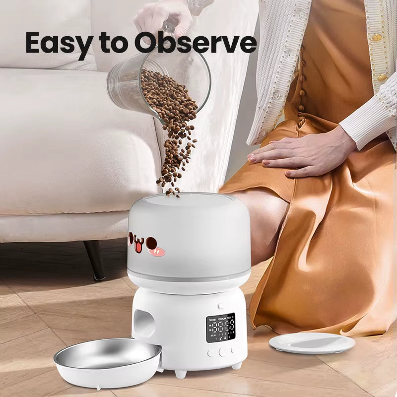 Automatic Cat Feeder 3L Smart Pet Food Dispenser Button Automatic Dog Feeder for Cats Pets Remote Control Feeding Supply