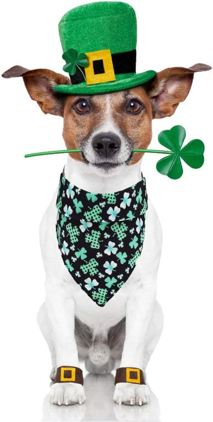 Hamrank 3 Packs Irish Festival Triangle Dog Scarf, St. Patrick’S Day Reversible Cat and Dog Bandana, Suitable for Large, Medium and Small Dogs, Color4