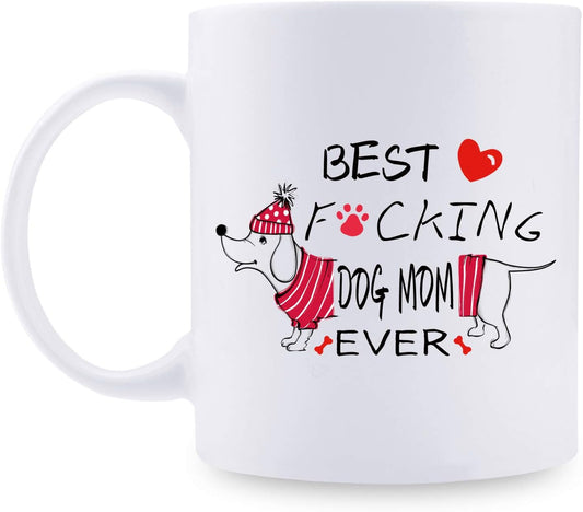 Novelty Dog Mom Mug - Unifury Dog Memorial Gifts for Dog Owner, Funny 11OZ Dog Mother Coffee Mug for Women on Birthday, Christmas, Party, Mothers Day