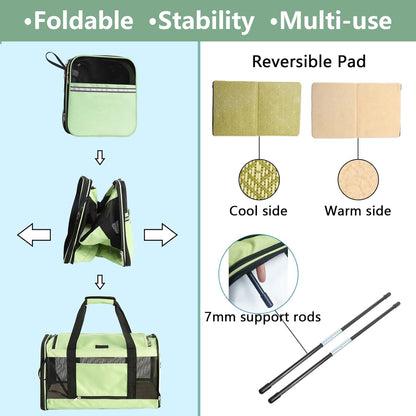 Large Cat Carrier for 2 Cats - Soft Portable Pet Carrier Bag - Large Dog Carrier Collapsible, Top Loading Cat Transport Carrier, Dog Flight Carrier Airline Approved