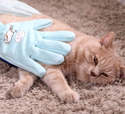 Pet Grooming Glove,Efficient Pet Hair Remover Mitt,Gentle Dusting Brush Gloves,Size Fit All Works for Dogs, Horses,Cats and Other Animals (1-Pair) (Sky Blue)