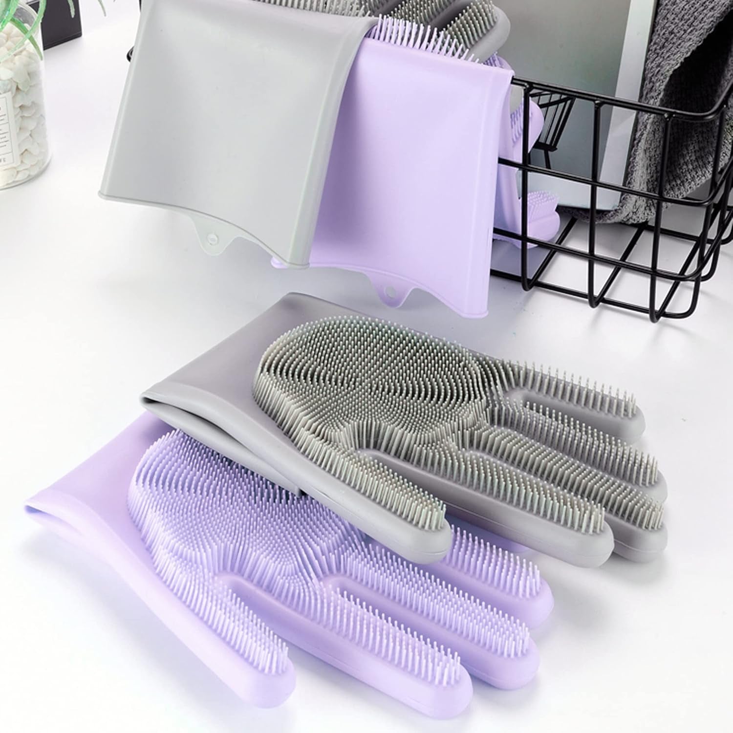 Guinea Pig Washing Gloves Bathing Grooming Shampoo Brush Silicone Rabbit Hair Removal High Density Teeth Dog Cat Small Pet Massaging Glove