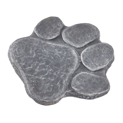 Dog Pawprint Memorial Stone DIY Lettering Dog Grave Marker Pet Monument for Outdoor Lawn Patio Rock Grey