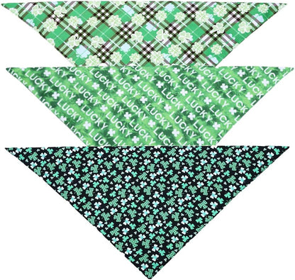Hamrank 3 Packs Irish Festival Triangle Dog Scarf, St. Patrick’S Day Reversible Cat and Dog Bandana, Suitable for Large, Medium and Small Dogs, Color4