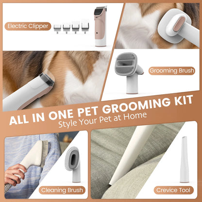 PG50 5 in 1 Dog & Cat Grooming Vacuum, Clippers Kit with Accessories