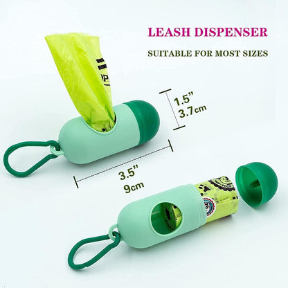 Dog Poop Bags Extra Thick Leak Proof Dog Waste Bags.Lavender-Scented Dog Poop Bags with EPI Additive，Doggie Poop Bag Carrier, Dispenser and Leash Clip Included