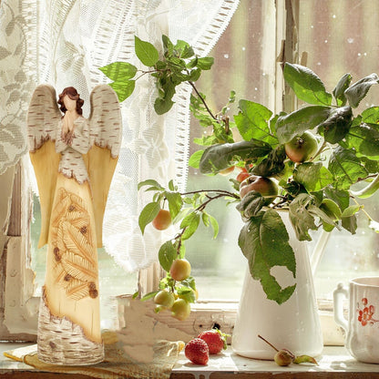 Qmaggice 14Inch Angel Figurines, Angel Statues for Home Decor, Exquisitely Ca...