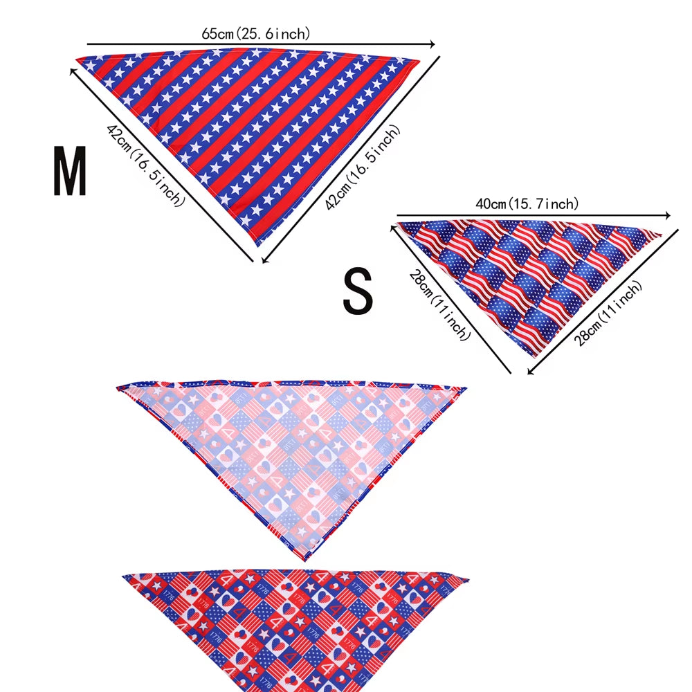 New 40Px Dog Bandana 4Th July Pet Products Small-Middle Bandanas Scarf Small Dogs Cats Puppy Bibs for American Independence Day