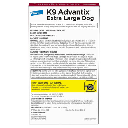 (3 Pack)  Flea, Tick & Mosquito Prevention for Extra Large Dogs over 55 Lbs., 2-Monthly Treatments
