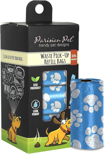 Ecofriendly Dog Poop Bags Rolls - 160 Count Unscented Poop Bags for Dogs - Leakproof, Extra Thick, 8 Dog Waste Bags Refill Rolls - Blue Doggie Poop Bags - Fits All Dispenser