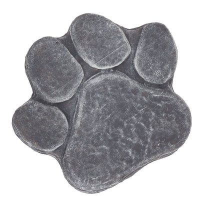 Dog Pawprint Memorial Stone DIY Lettering Dog Grave Marker Pet Monument for Outdoor Lawn Patio Rock Grey