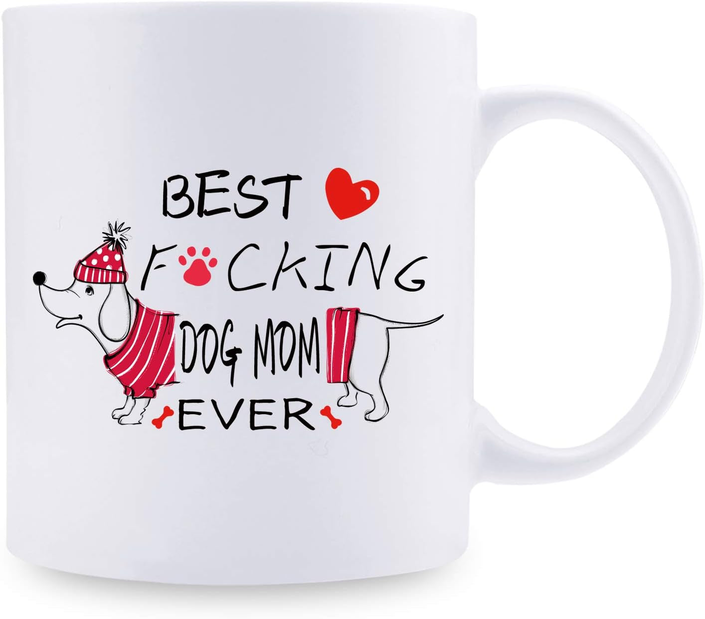 Novelty Dog Mom Mug - Unifury Dog Memorial Gifts for Dog Owner, Funny 11OZ Dog Mother Coffee Mug for Women on Birthday, Christmas, Party, Mothers Day