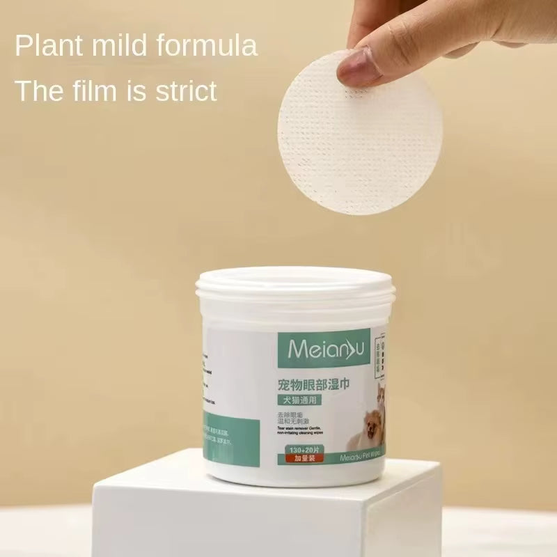 Pet Remove Dirt from Eyes and Ears Wipes, Dog and Cat Earwax, Clean Ears Odor Remover, Wet Tissue Cleaning Tools Supplies