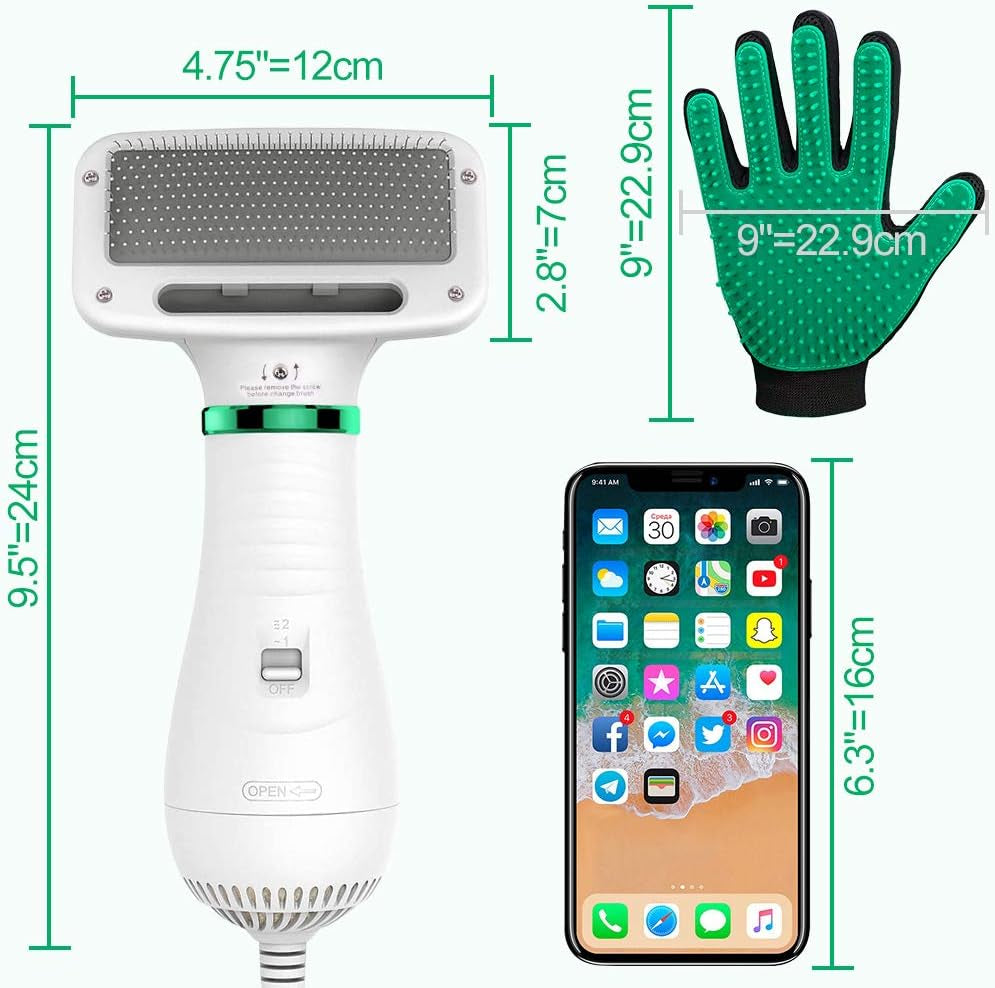 Pet Hair Dryer, Dog Hair Dryer Portable Dog Dryer Grooming Hair Dryer for Small Medium Dogs Cats