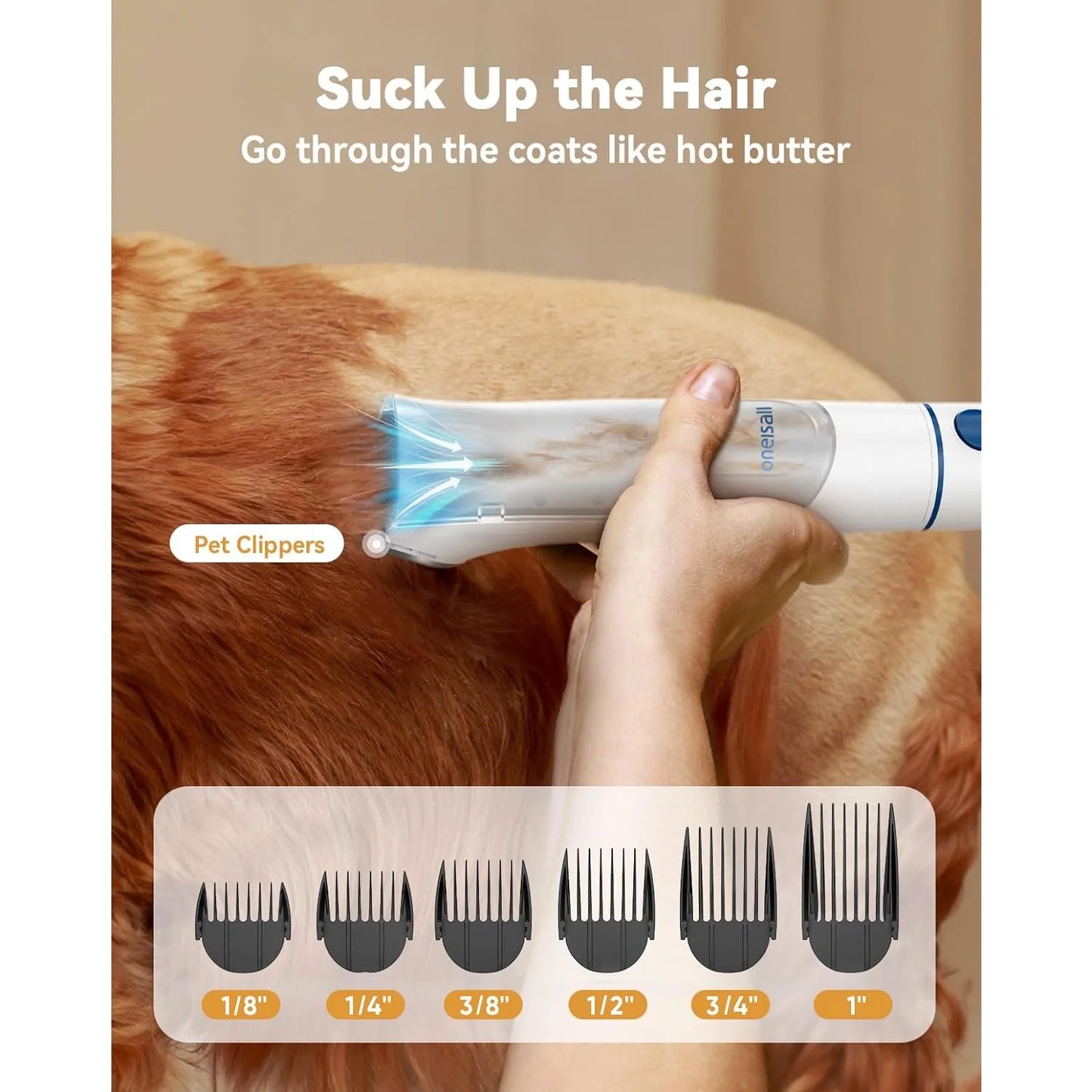 BM1 Dog Grooming Vacuum for Shedding & Drying Trimming Pet Hair, 8 in 1 Pet Grooming Vacuum & Dryer, Low Noise Pet Vacuum, Dog Grooming Kit with 7 Levels Blow Temperature & 1.5L Dust Cup