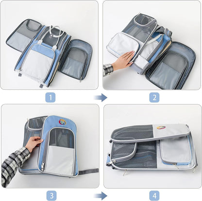 Cat Backpack Expandable - Pet Carrier Backpack - Cat Carrier Backpacks for Large Cats 20Lbs, Puppy Pet Backpack Carrier for Small Dogs, Airline Cat Travel Backpack Hiking Breathable Mesh