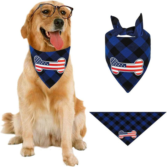 Dog Bandana Christmas Classic Plaid Pet Scarf Triangle Bibs Kerchief Merry Christmas Bandanas for Small Medium Dogs Pets