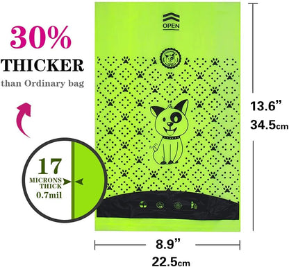 Dog Poop Bags Extra Thick Leak Proof Dog Waste Bags.Lavender-Scented Dog Poop Bags with EPI Additive，Doggie Poop Bag Carrier and Leash Clip Included…