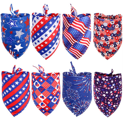 New 40Px Dog Bandana 4Th July Pet Products Small-Middle Bandanas Scarf Small Dogs Cats Puppy Bibs for American Independence Day