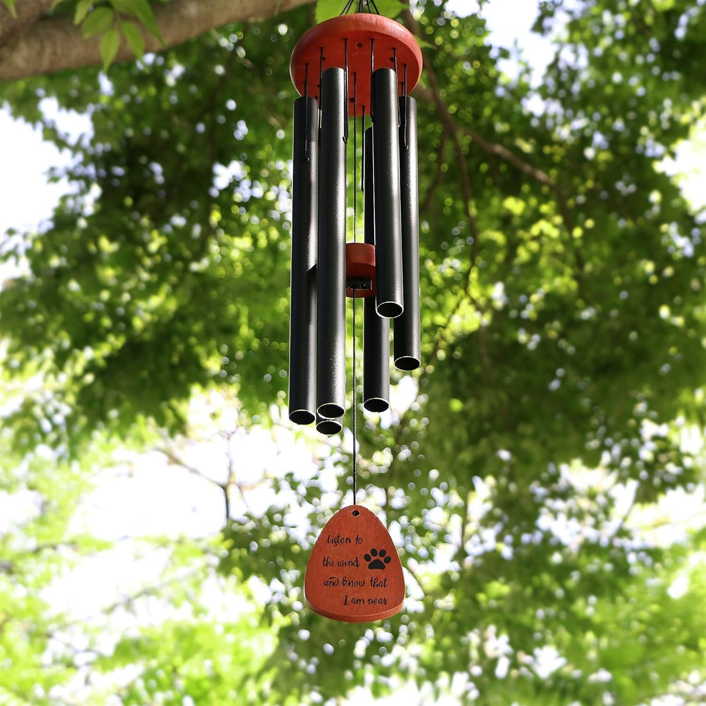 Dog Memorial Wind Chimes for Loss of Pet Cat Sympathy Gift for Pet Owner Remembrance Handmade Beech Wooden Windchimes for outside Outdoor Indoor Garden Yard Porch Patio Home Déco
