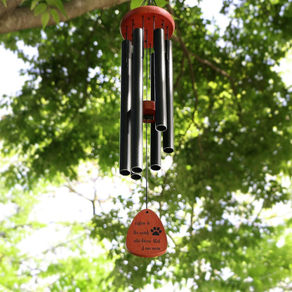 Dog Memorial Wind Chimes for Loss of Pet Cat Sympathy Gift for Pet Owner Remembrance Handmade Beech Wooden Windchimes for outside Outdoor Indoor Garden Yard Porch Patio Home Déco