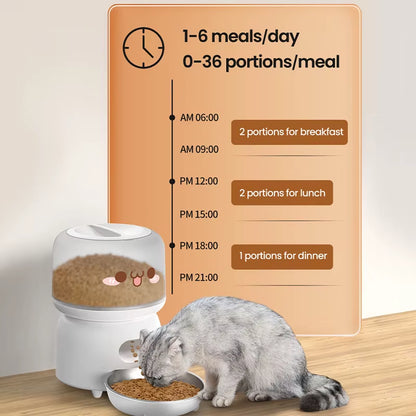 Automatic Cat Feeder 3L Smart Pet Food Dispenser Button Automatic Dog Feeder for Cats Pets Remote Control Feeding Supply