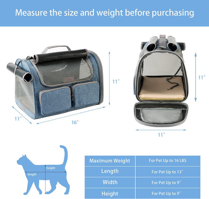 Small Pet Carrier for Cat - Cat Carrier Airline Approved under Seat - TSA Approved Pet Carrier Mesh Window,Dog Airplane Carrier,Portable Soft Cat Transport Carrier,Black