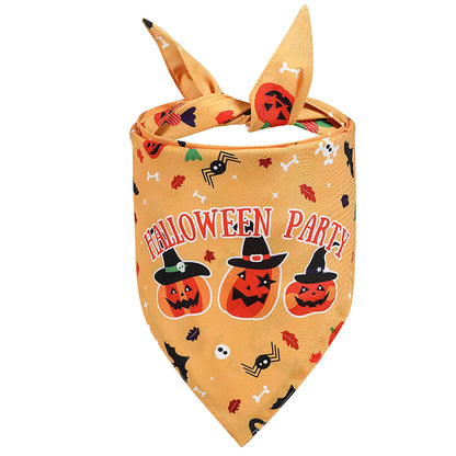 Clearance!  Halloween Dog Bandana Pet Halloween Bandana Pumpkin Ghost Witch Print Dog Puppy Halloween Bandana Pet Triangle Bibs Scarf Accessories for Dogs Cats Pets