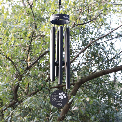 Pet Memorial Wind Chimes for Loss of Dog Paw Print Sympathy for Wife Girlfriend Large Metal Deep Tone Windchimes Rememberance Déco outside Garden You Were My Favorite Hello and Hardest Goodbye