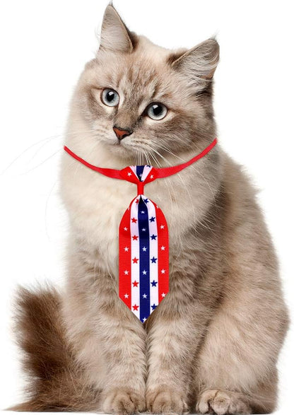 6 Pack American Flag 4Th of July Dog Bandana, Pet Dogs Triangle Bibs Scarf Bows and Ties, American Independence Day Memorial Day Flags Scarf Sets for Large, Medium, Small Dogs