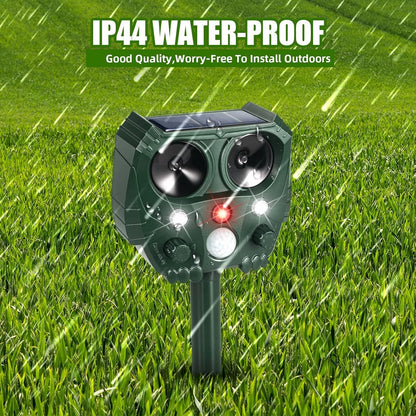 Solar Powered Ultrasonic Pet Repellent with 1 X Solar Animal Repeller